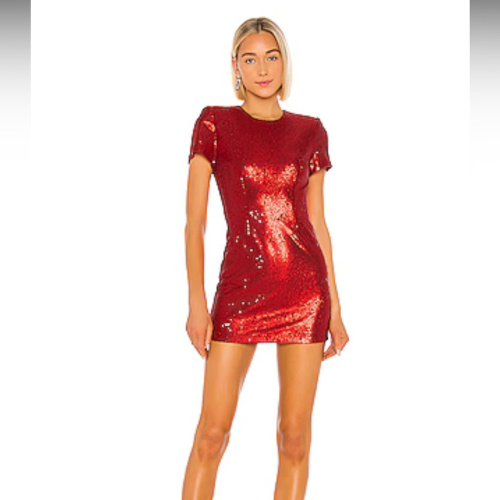 Elegant Red Sequin Dress